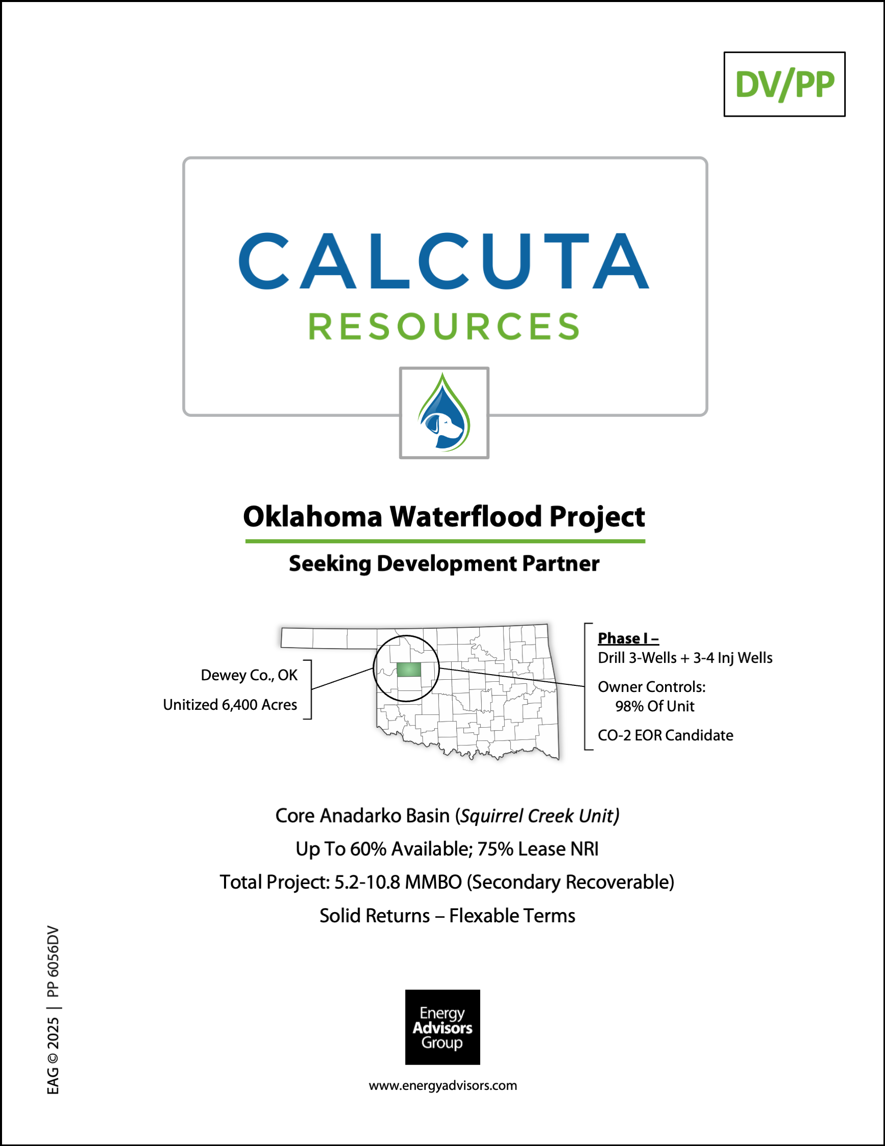 OKLAHOMA WATERFLOOD PROJECT - Energy Advisors Group OKLAHOMA WATERFLOOD PROJECT